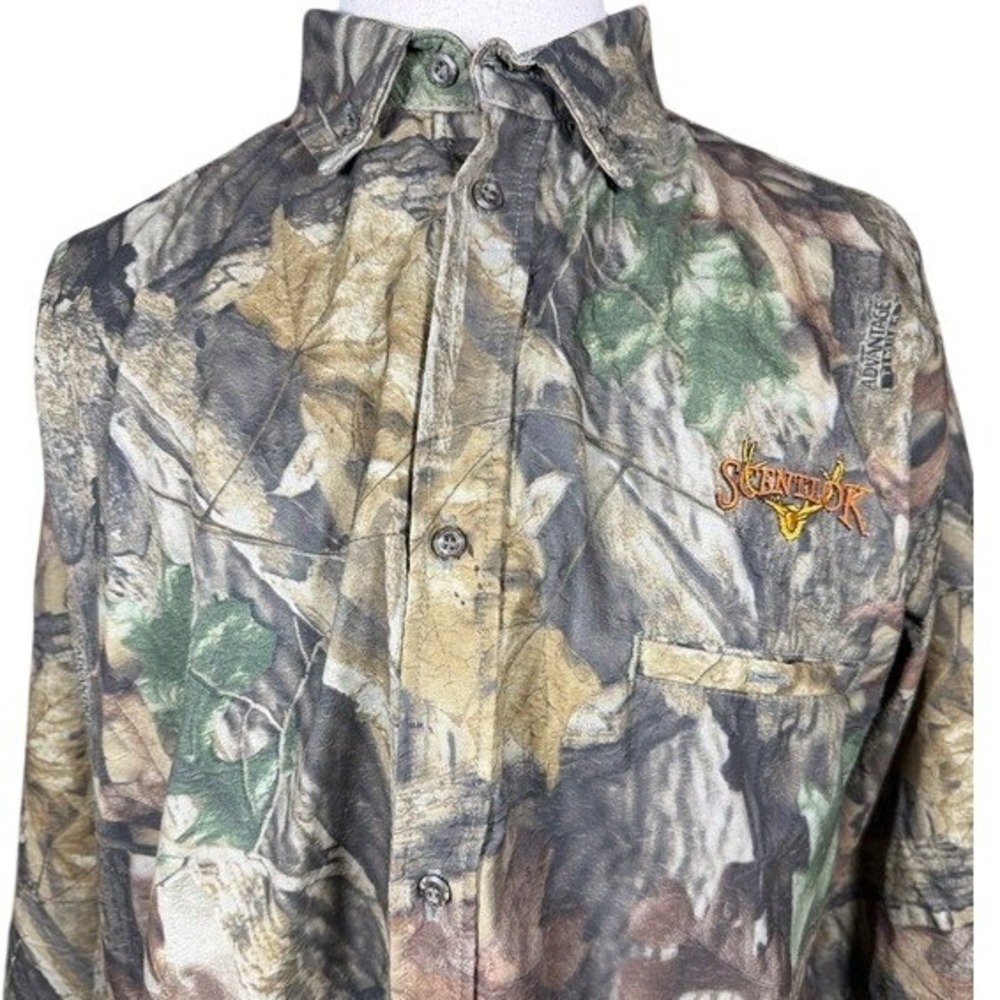 Scent-Lok Mens XL Advantage Timber Camo Hunting Shirt Odor‎ Eliminating 7112